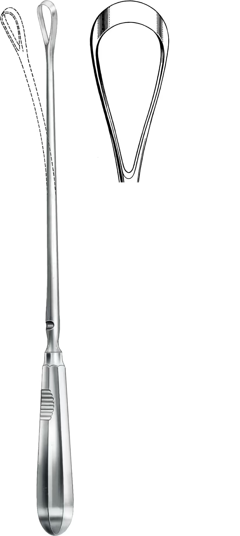 UTERINE KÜRET RECAIMER 30CM KESKİN BÜKÜLEBİLİR 23MM