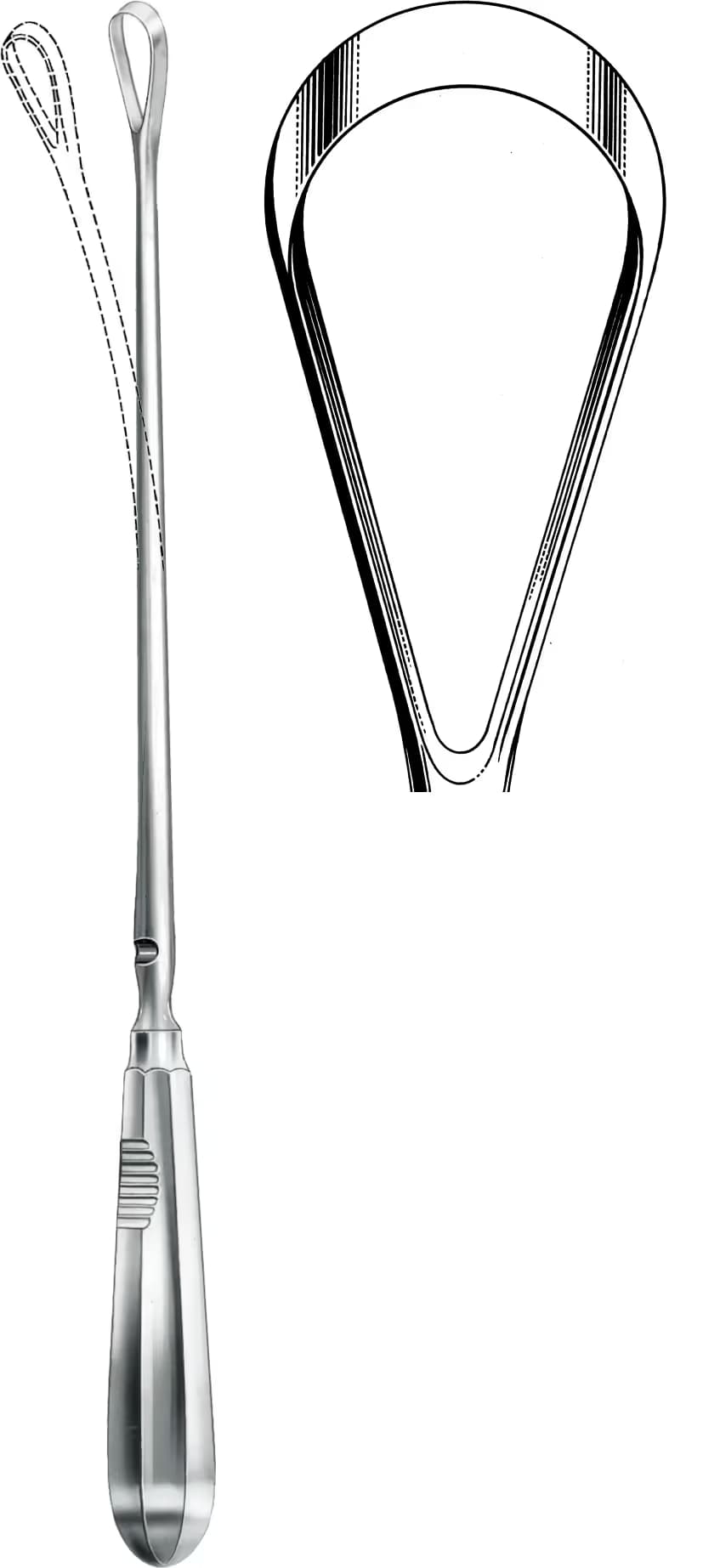 UTERINE KÜRET RECAIMER 30CM KESKİN BÜKÜLEBİLİR 40MM