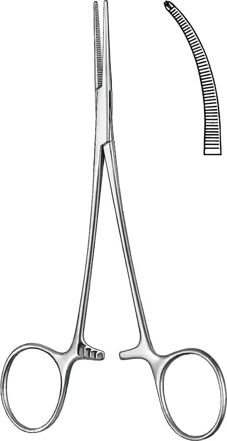 HEMOSTATİK KLEMP LERICHE 1X2 DISLI 15CM EGRI