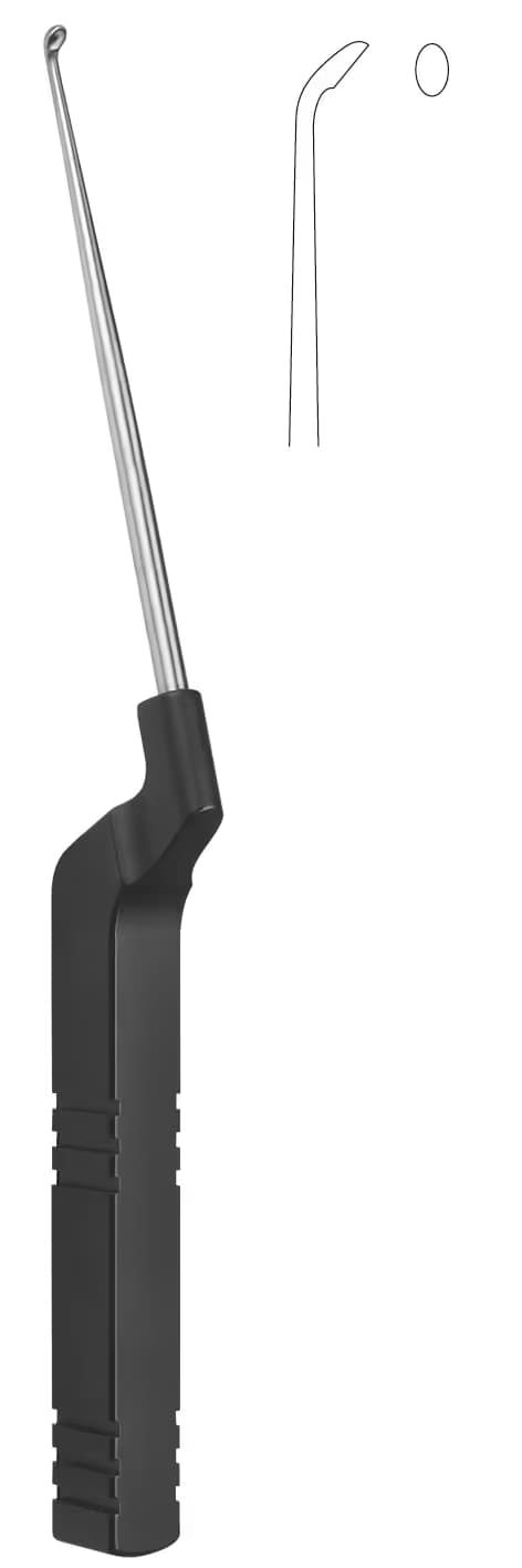 LOMBER MİKRO DİSEKTOMİ KÜRETİ ÖNE AÇILI 24CM 1