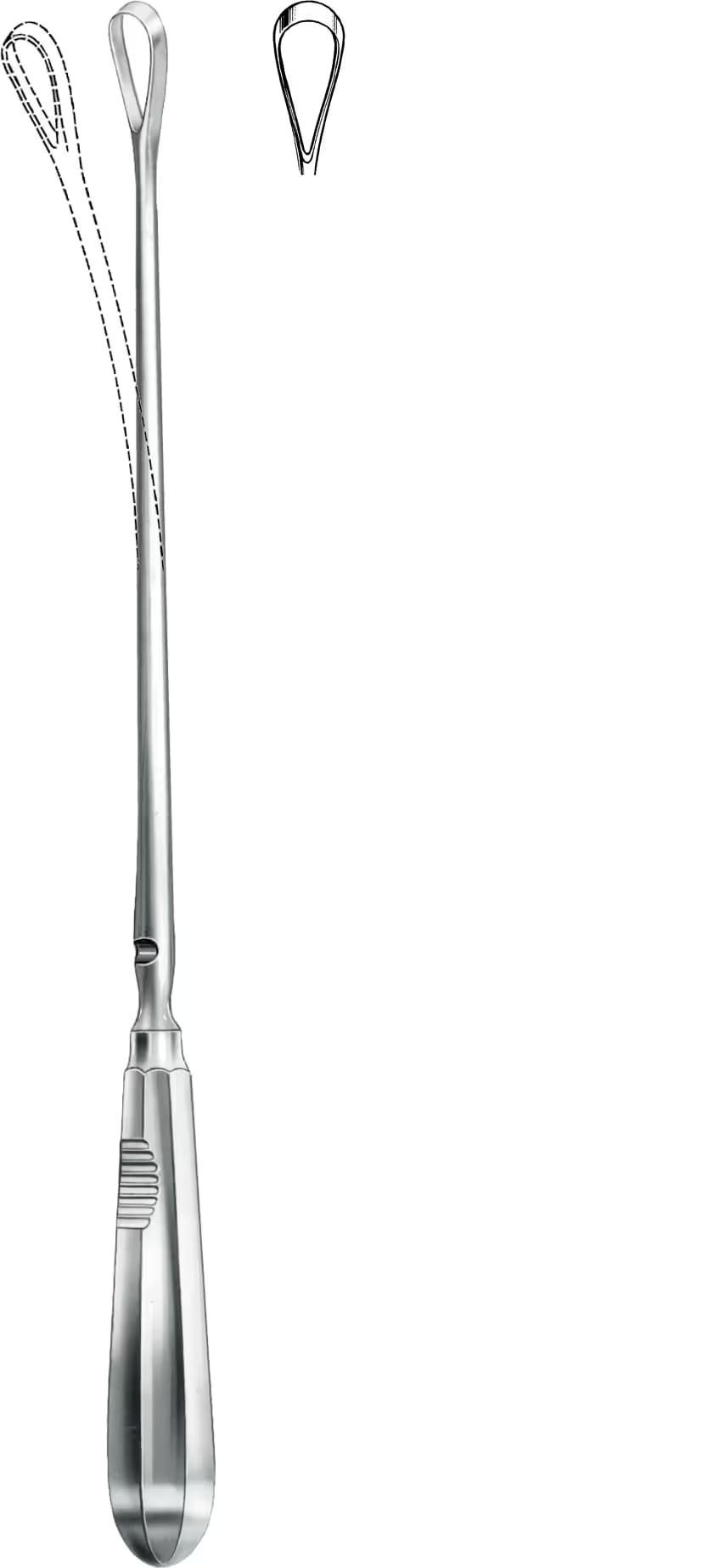 UTERINE KÜRET RECAIMER 30CM KESKİN BÜKÜLEBİLİR 7MM