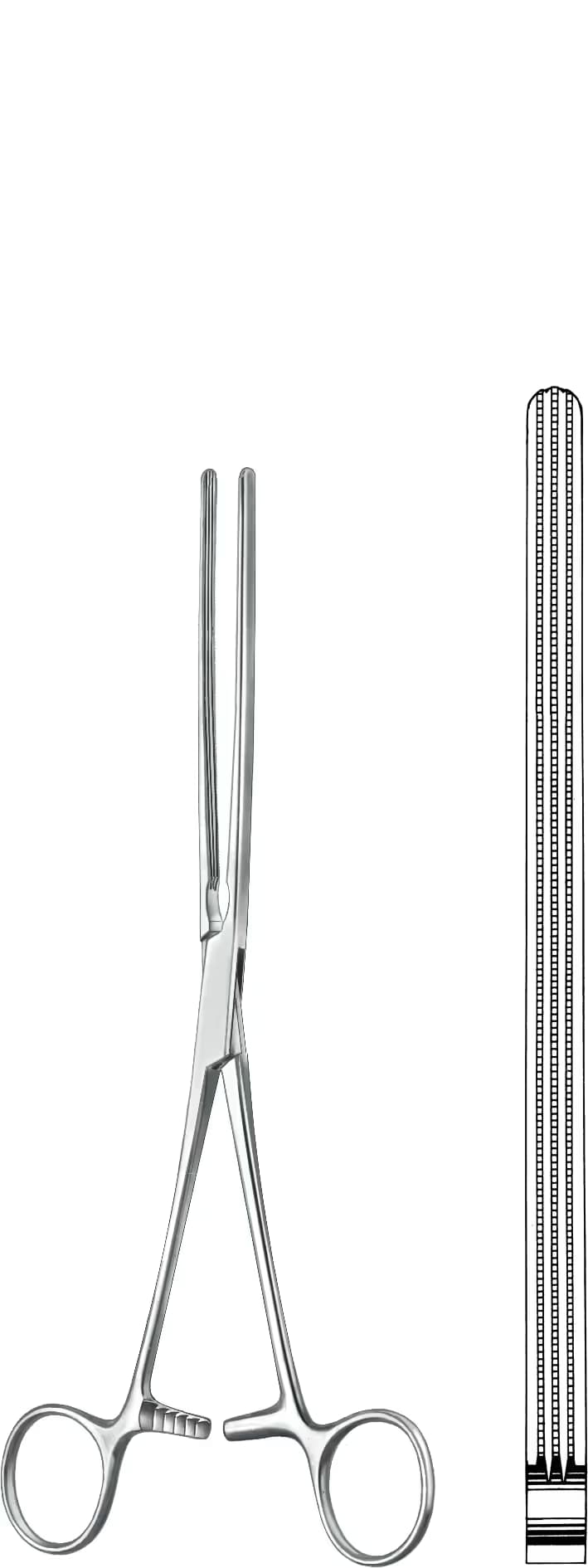 ATRAVMATİK BARSAK KLEMPİ KOCHER 25CM DÜZ