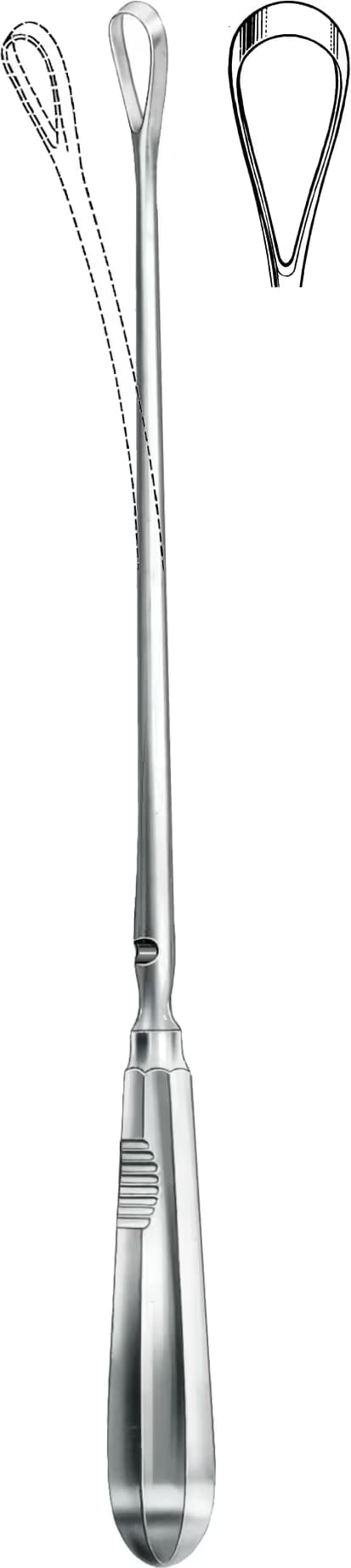 UTERINE KÜRET RECAIMER 30CM KESKİN BÜKÜLEBİLİR 12MM