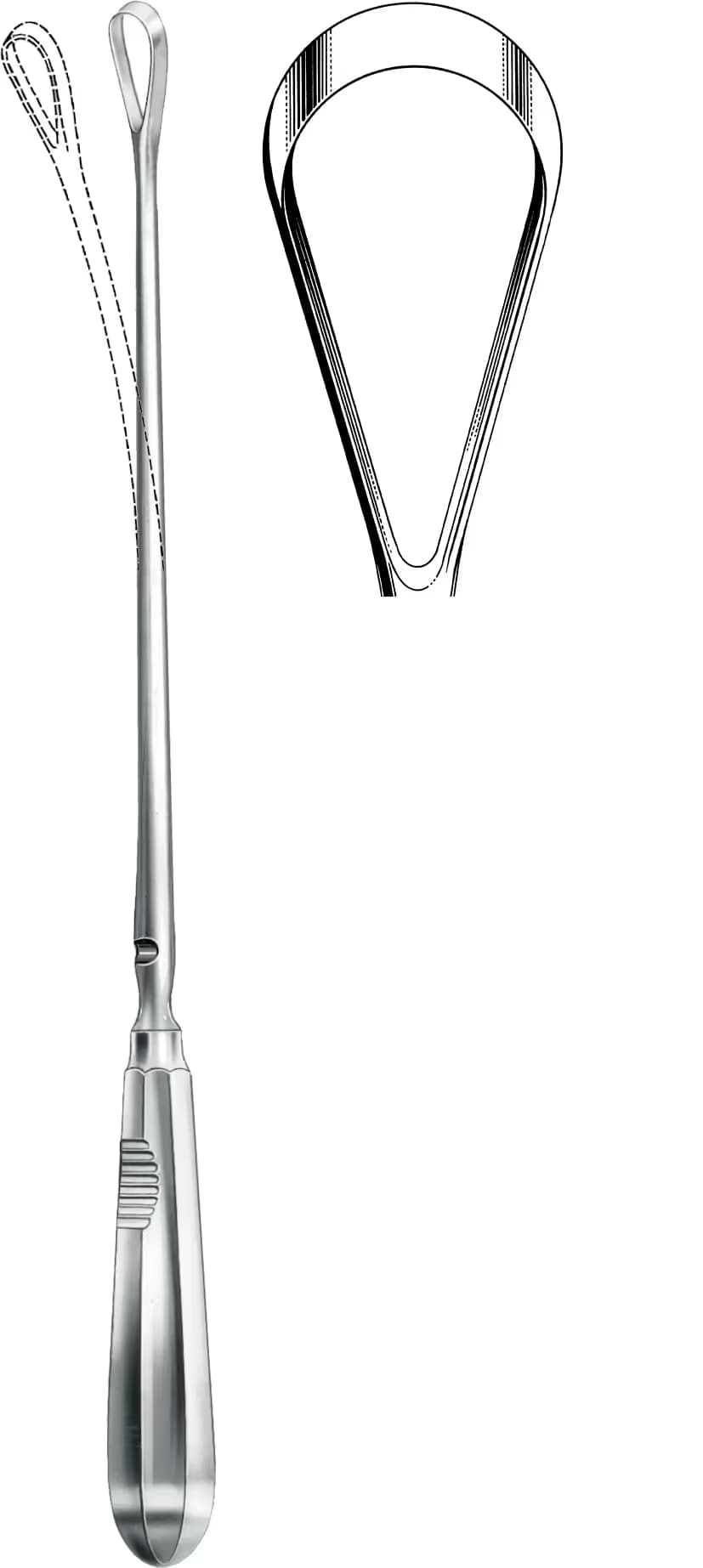 UTERINE KÜRET RECAIMER 30CM KESKİN BÜKÜLEBİLİR 30MM