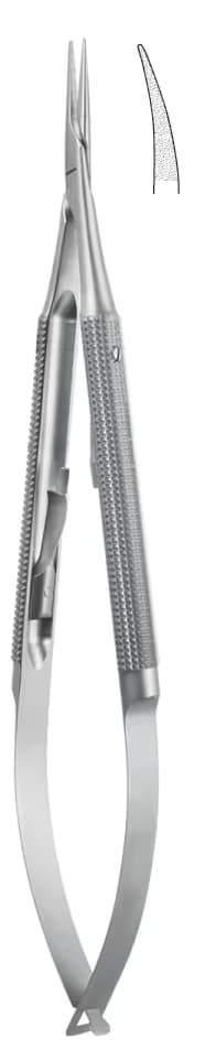 Portegü Mikro kilitli yuvarlak sap 0,40mm 15cm eğri elmas püskürtme