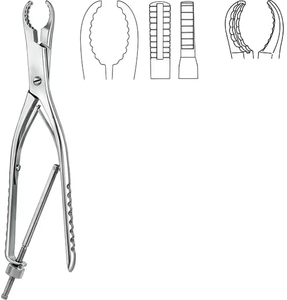 KEMİK KLEMPİ ULRICH DÜZ 25cm