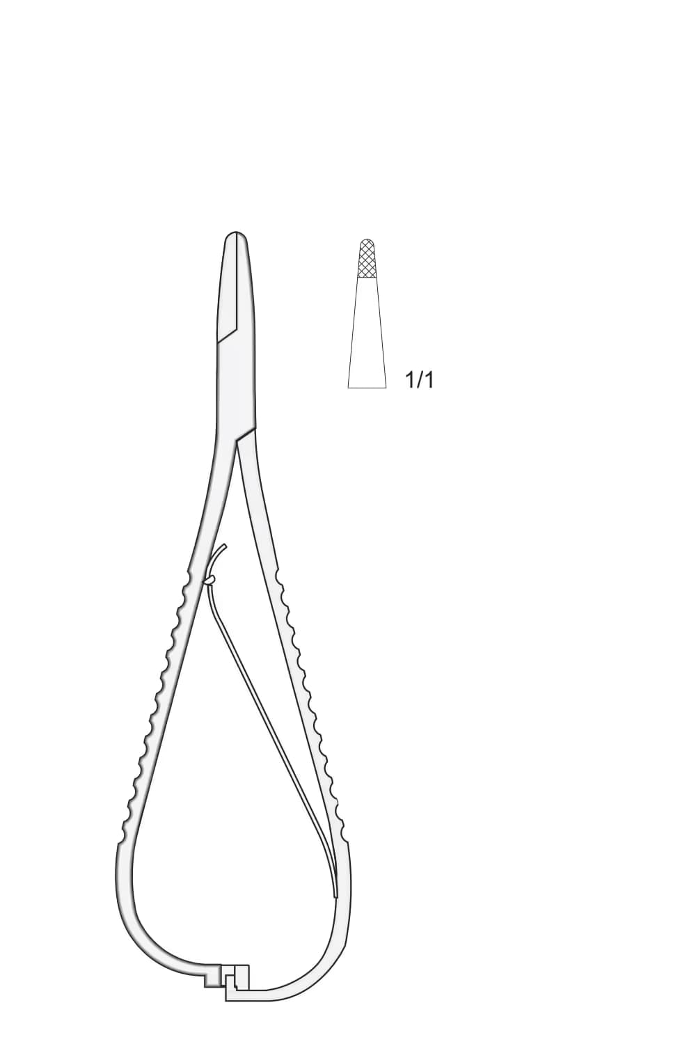 Mathieu İğne Tutucu Uç Noktası 140Mm, Hassas Uçlu