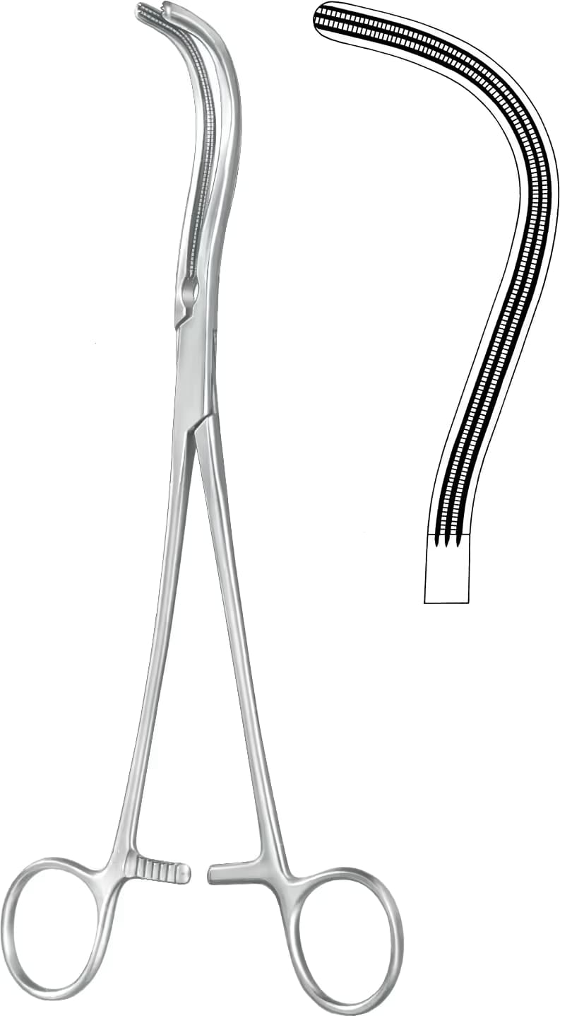 ATRAVMATİK BÖBREK KLEMPİ GUYON 23CM