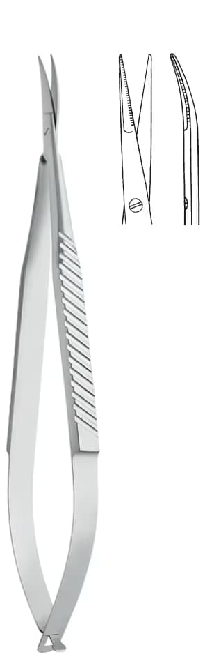 MİKRO MAKAS DÜZ SAP 14MM TIRTIKLI AĞIZ S/S 15CM EĞRİ