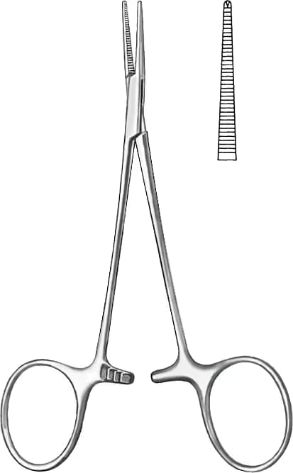 MİKRO MOSKUTO KLEMP 10CM DÜZ. 1x2 DİŞLİ