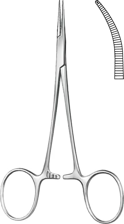 HALSTED MOSQUITO 12CM EĞRİ 1x2 DİŞLİ.